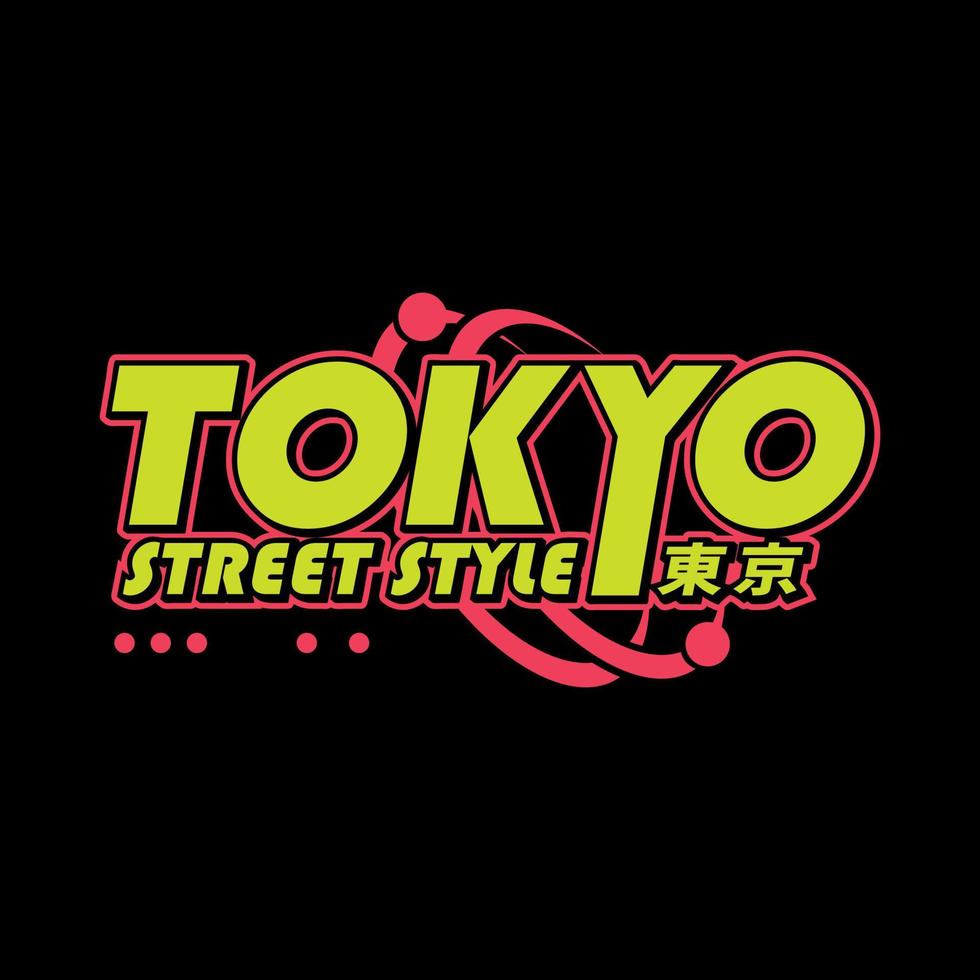 tokyo japan y2k streetwear stil färgrik slogan typografi vektor design ikon illustration. kanji översättning tokyo. tröja, affisch, baner, mode, slogan skjorta, klistermärke, flygblad