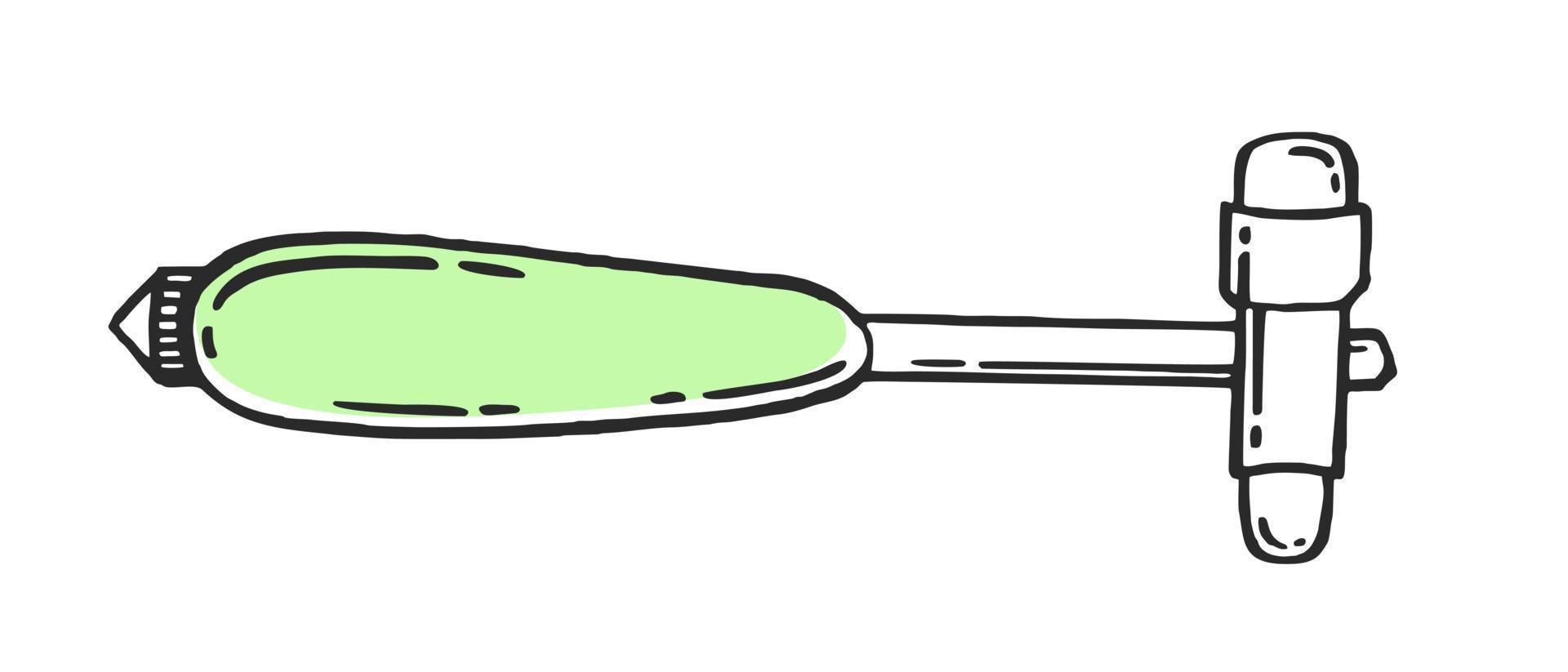 neurologisch Hammer medizinisch pharmazeutische Krankenhaus Gerät Vektor Illustration von medizinisch Ausrüstung, handgemalt