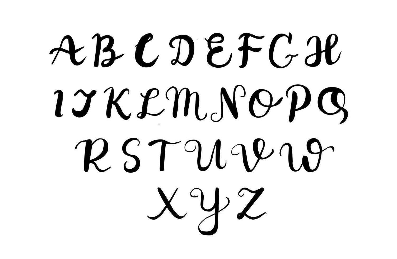 handgeschrieben Kalligraphie Beschriftung klassisch Alphabet. Hauptstadt Briefe einstellen vektor