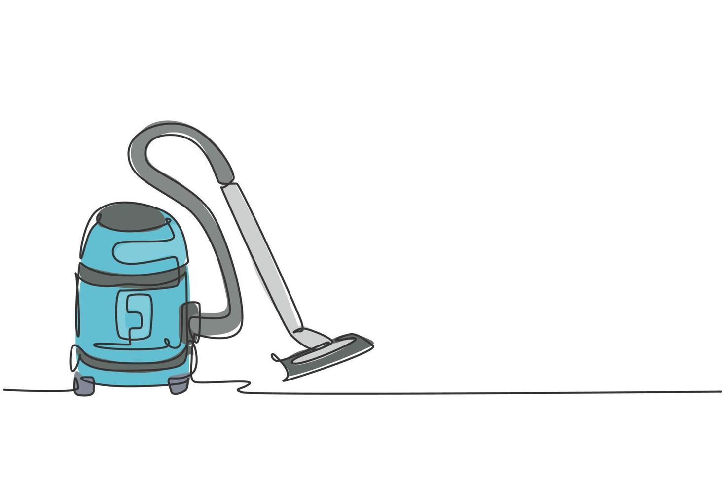 Single kontinuierlich Linie Zeichnung von elektrisch Vakuum Reiniger Haushalt Utensil. elektronisch kabellos Roboter Reinigung Zuhause Gerät Konzept. modern einer Linie zeichnen Design Grafik Vektor Illustration