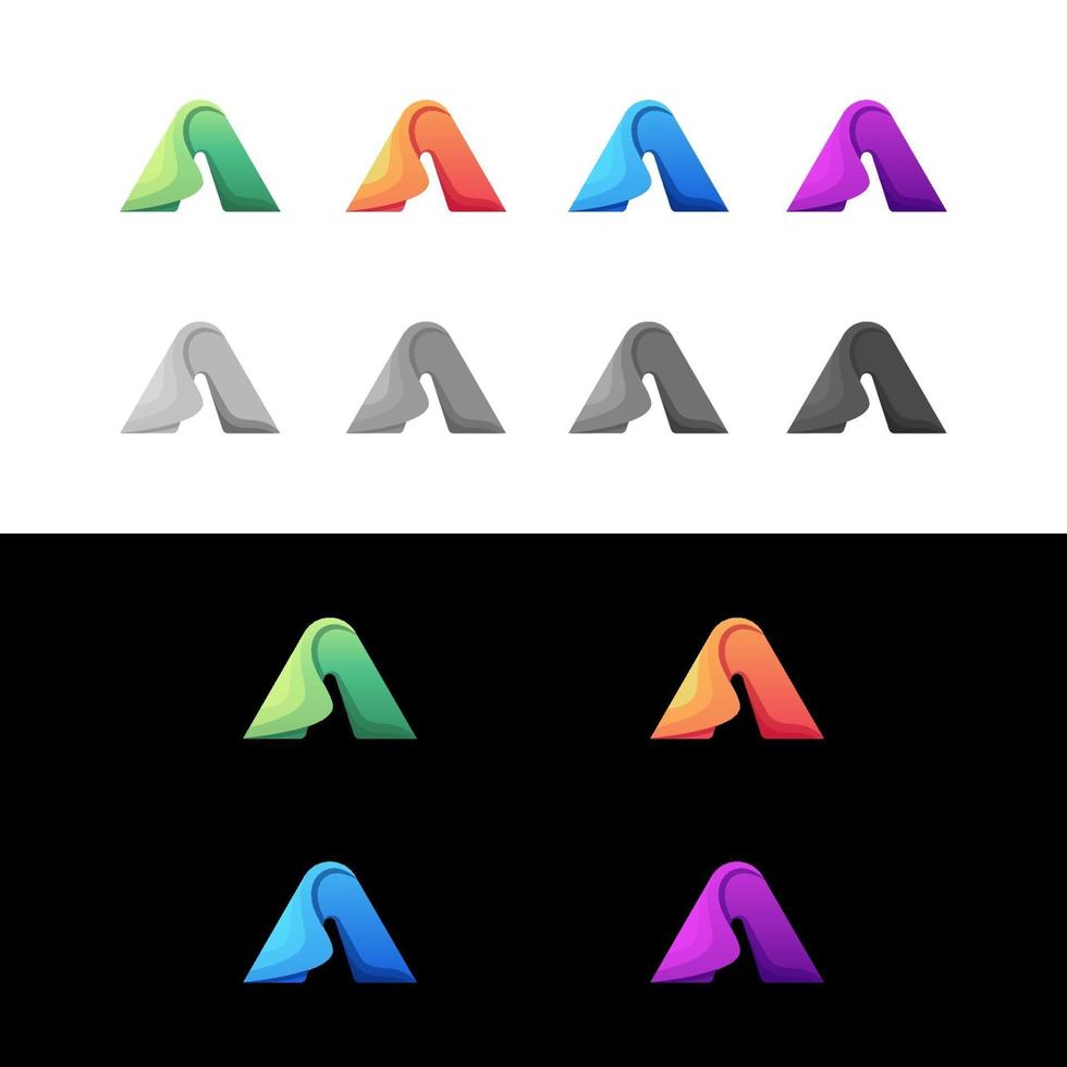 brev en uppsättning färgglad logotyp vektor
