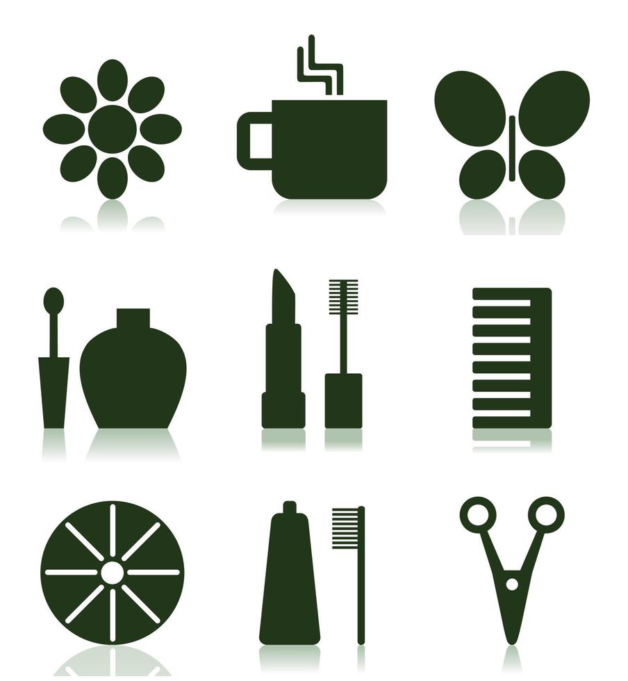 uppsättning av platt ikoner på en tema spa. vektor illustration
