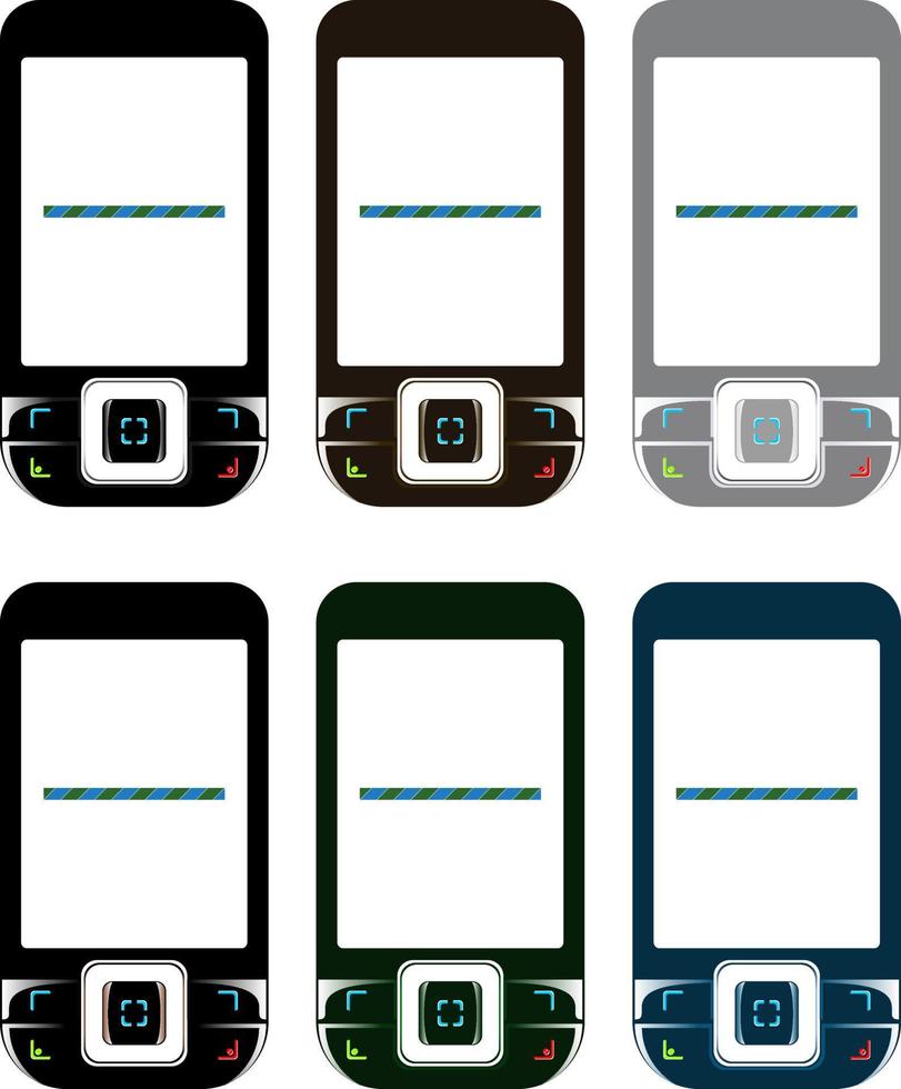 telefoner, annorlunda färg och design beslut. vektor