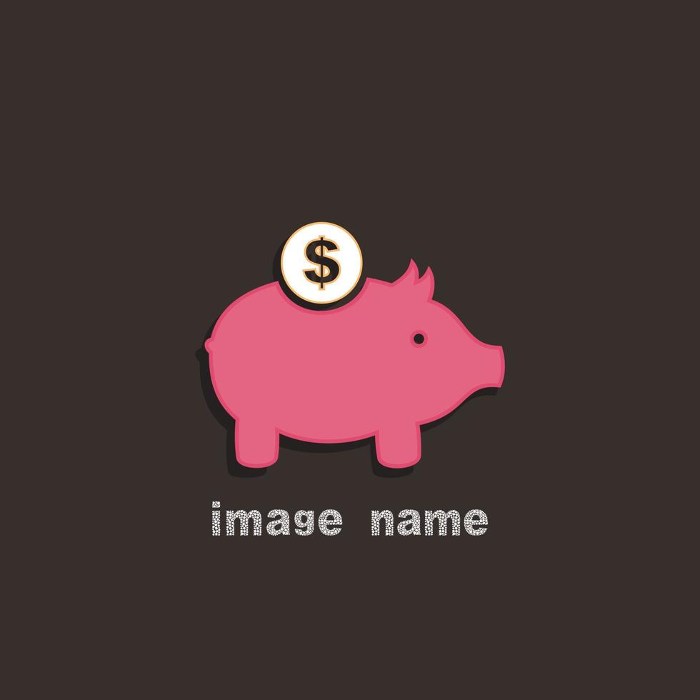 mynt i en mynt låda en gris. en vektor illustration