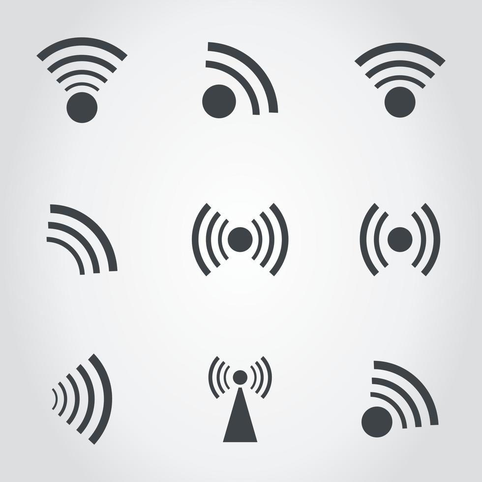 uppsättning av ikoner en signal. en vektor illustration