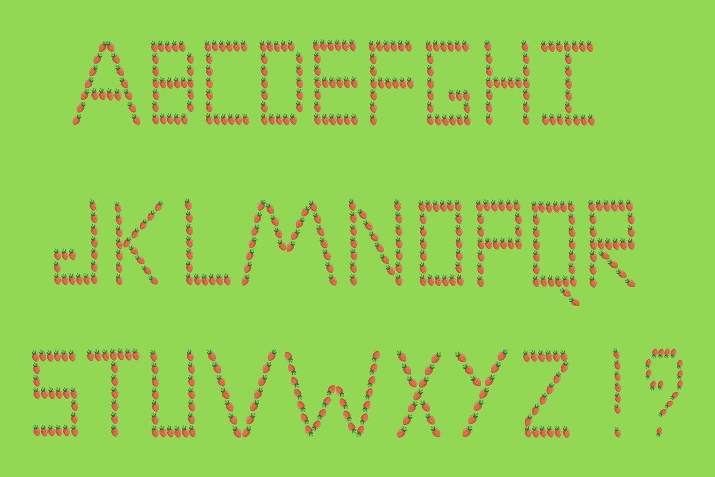 bär engelsk alfabet brev från jordgubb vektor