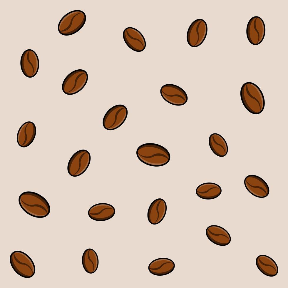 Kaffee Bohnen Vektor wiederholen Muster zum Hintergrund. Mischung und brauen braun Kaffee Bohne auf Licht braun Hintergrund Innere Muster und Dekoration.