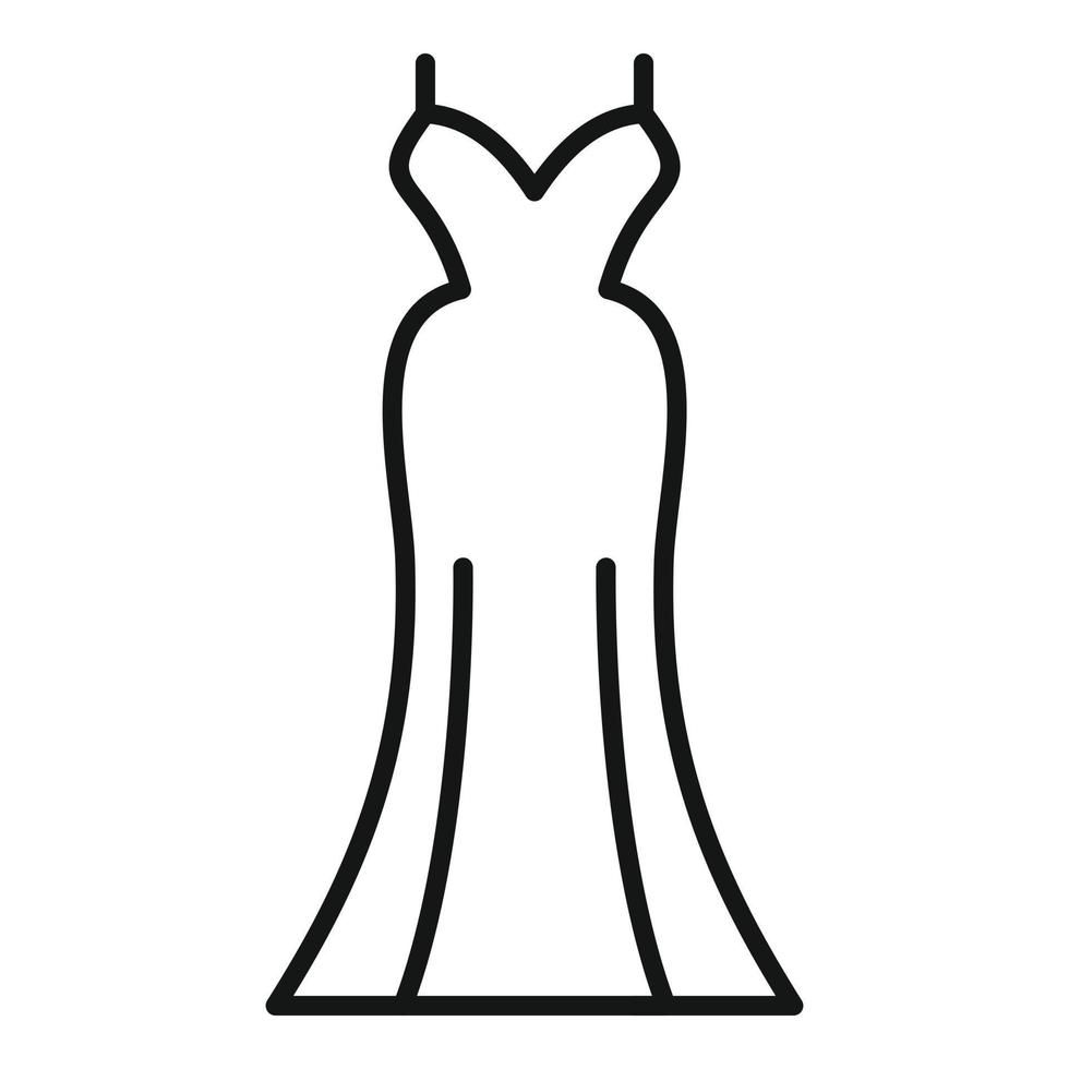 Mode Hochzeit Kleid Symbol Gliederung Vektor. Frau Dusche vektor