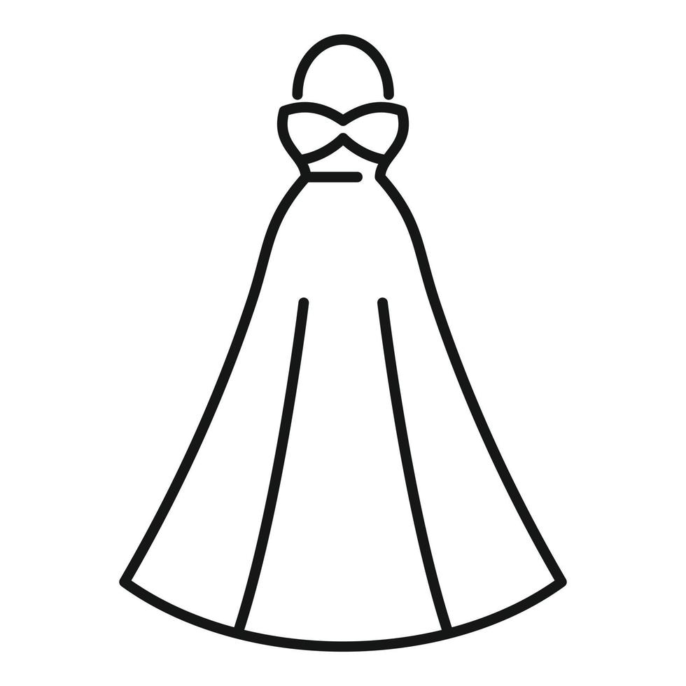 Hochzeit Kleid Boutique Symbol Gliederung Vektor. Weiß Zubehör vektor