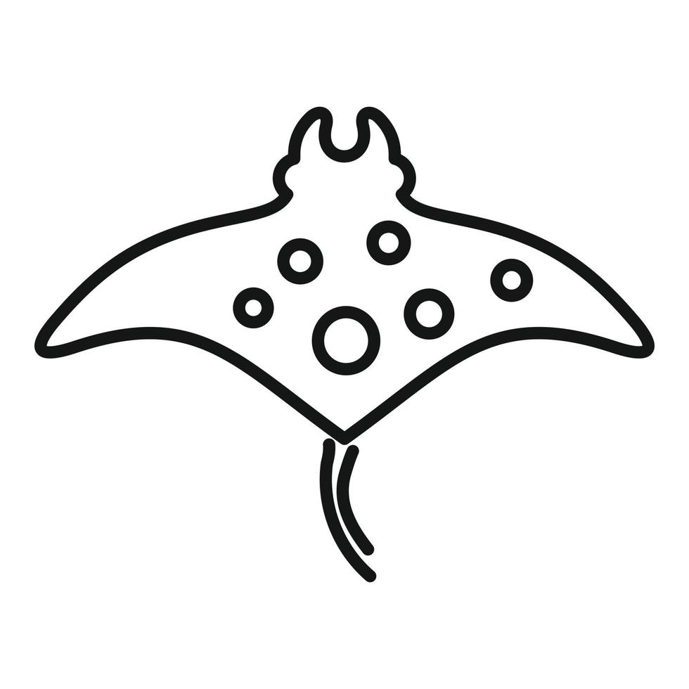 Flügel Stachelrochen Symbol Gliederung Vektor. Fisch Tier vektor