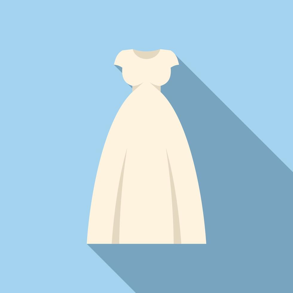 Hochzeit Kleid Ausschnitt Symbol eben Vektor. Weiß Braut- vektor