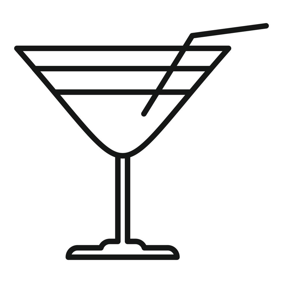 vatten parkera cocktail ikon översikt vektor. aqua slå samman vektor