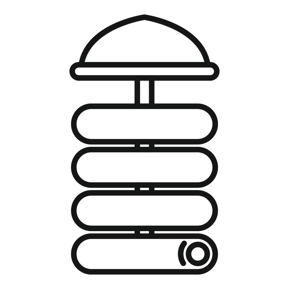Spiral- Regenschirm Tube Symbol Gliederung Vektor. aqua Schwimmbad vektor