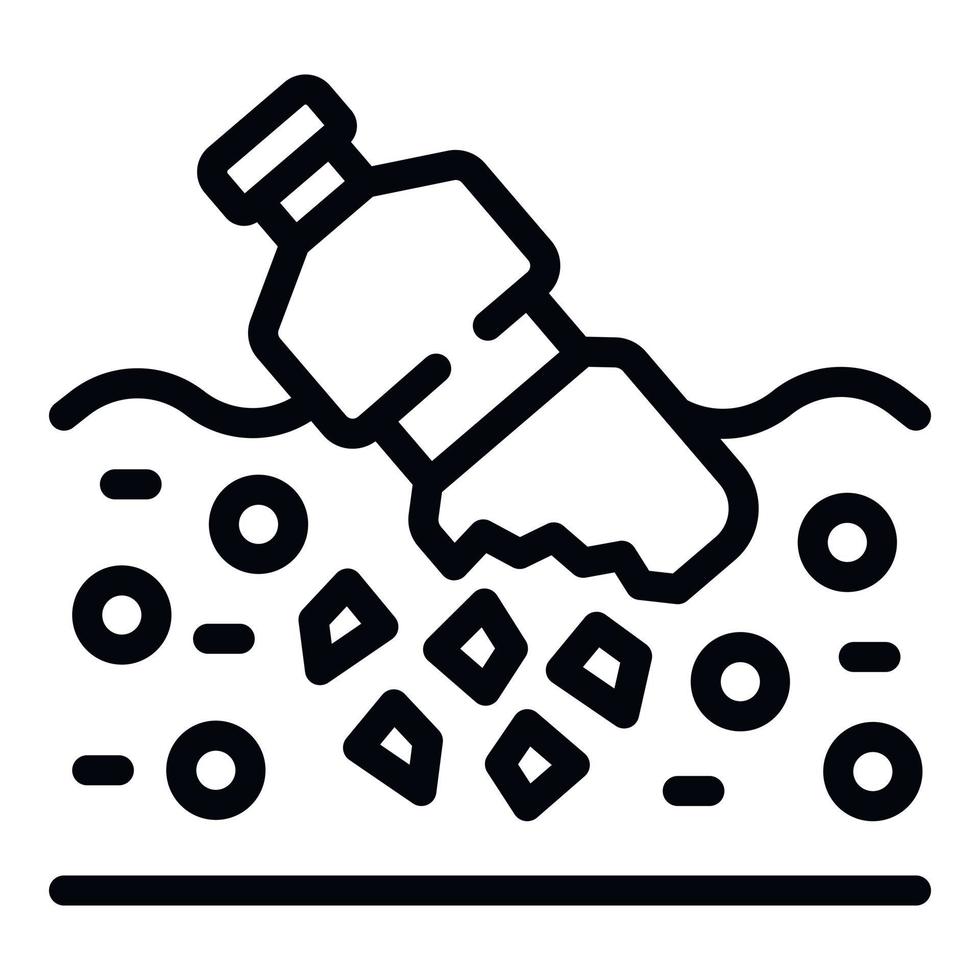 flod mikroplast förorening ikon översikt vektor. diagram hav vektor