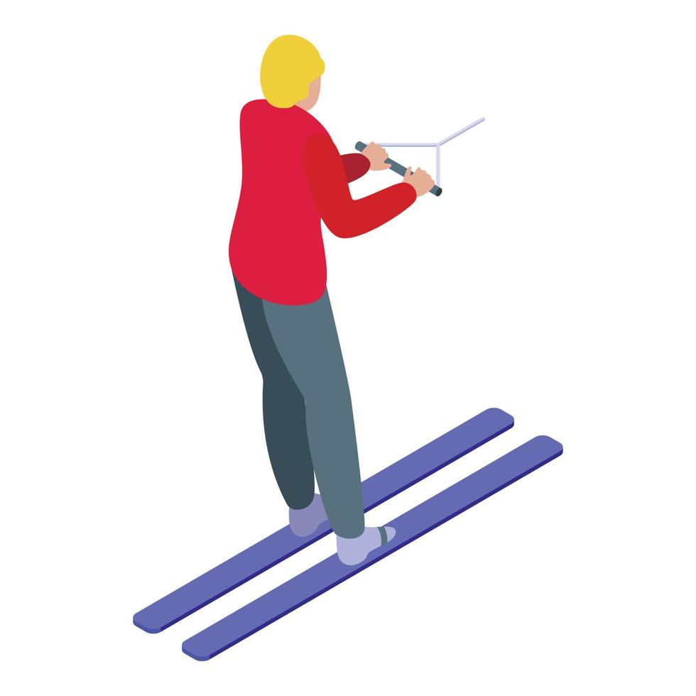 vatten åka skidor Semester ikon isometrisk vektor. sommar sport vektor