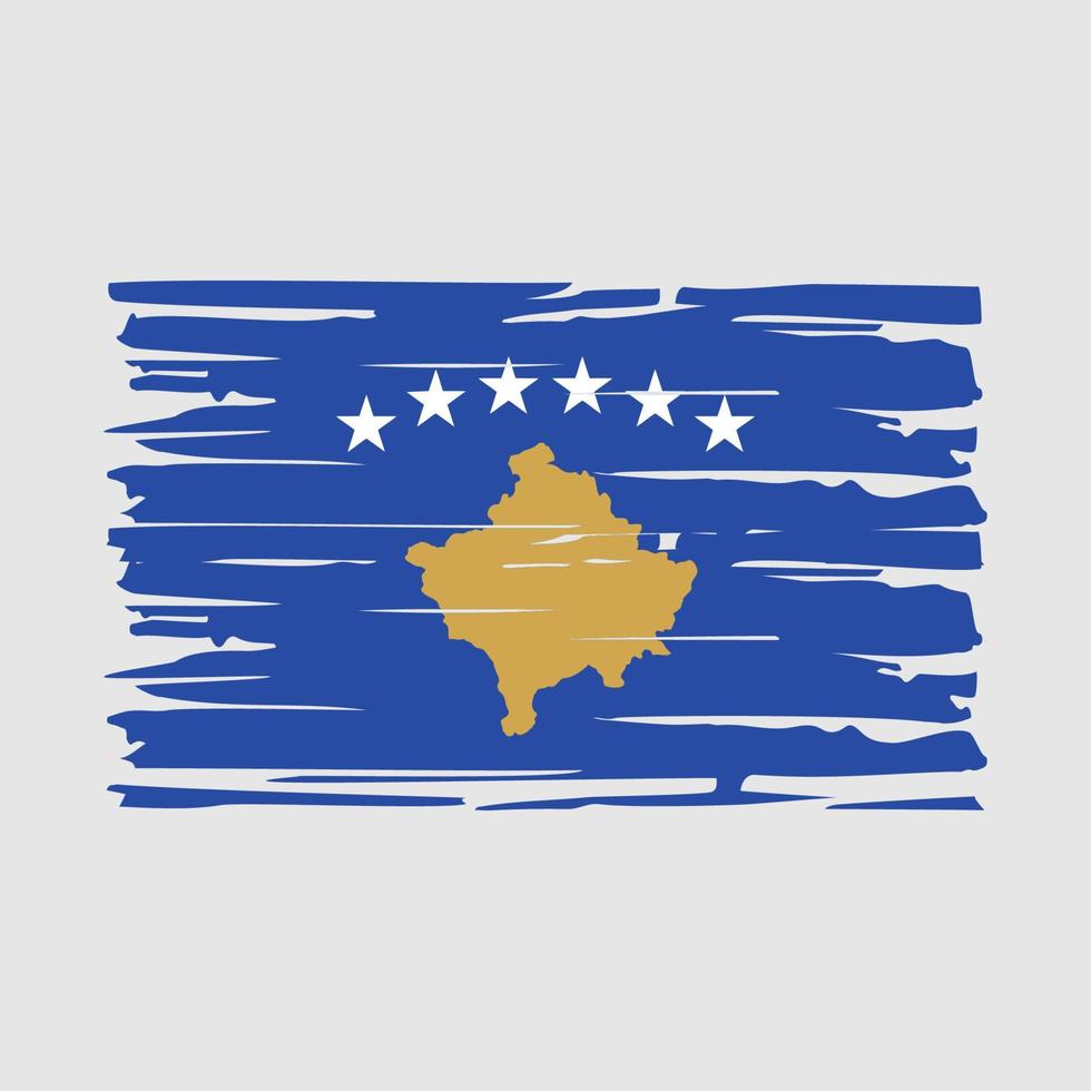 kosovo flagge bürste vektor