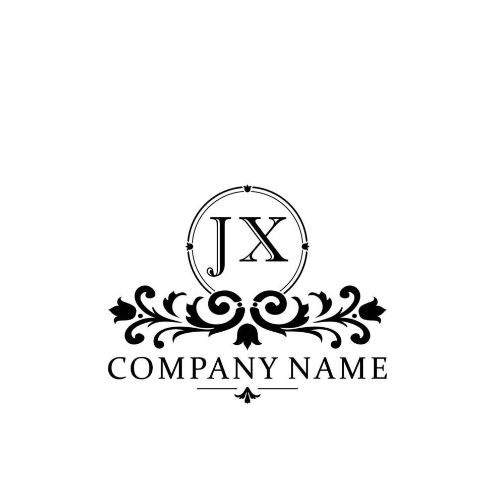 Brief jx Blumen- Logo Design. Logo zum Frauen Schönheit Salon Massage kosmetisch oder Spa Marke vektor