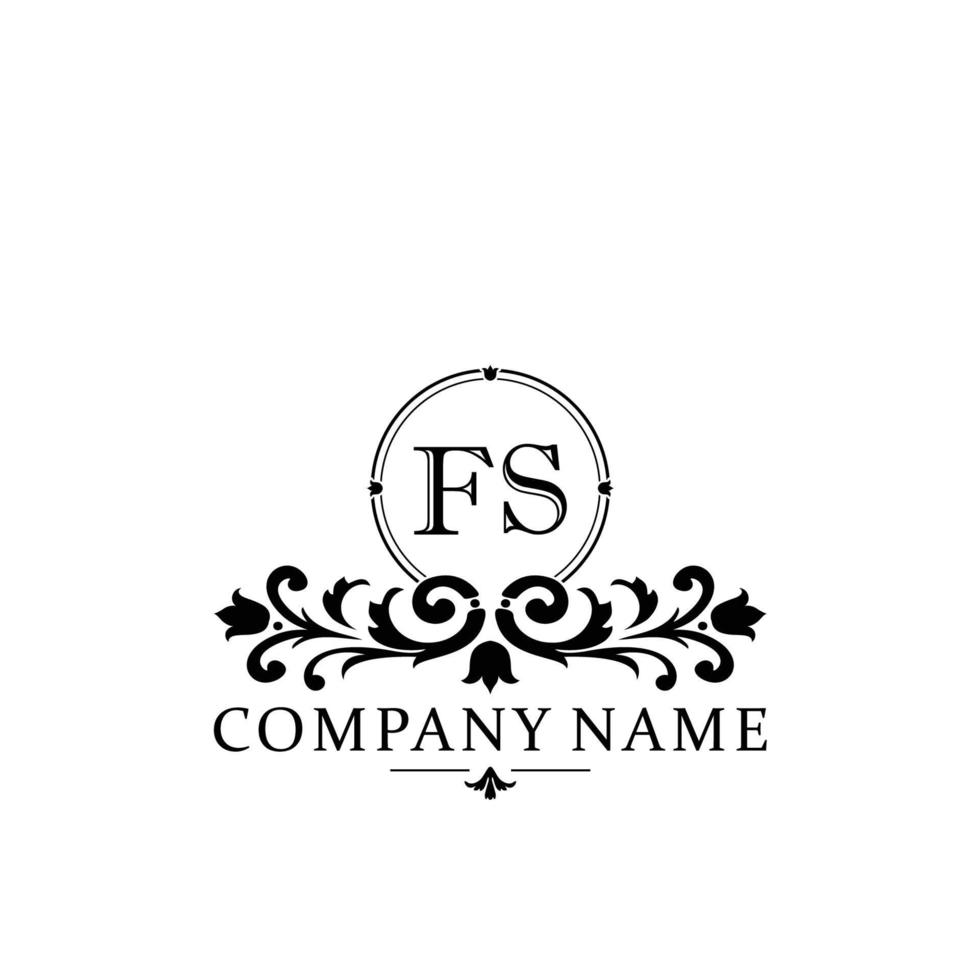 Brief fs Blumen- Logo Design. Logo zum Frauen Schönheit Salon Massage kosmetisch oder Spa Marke vektor