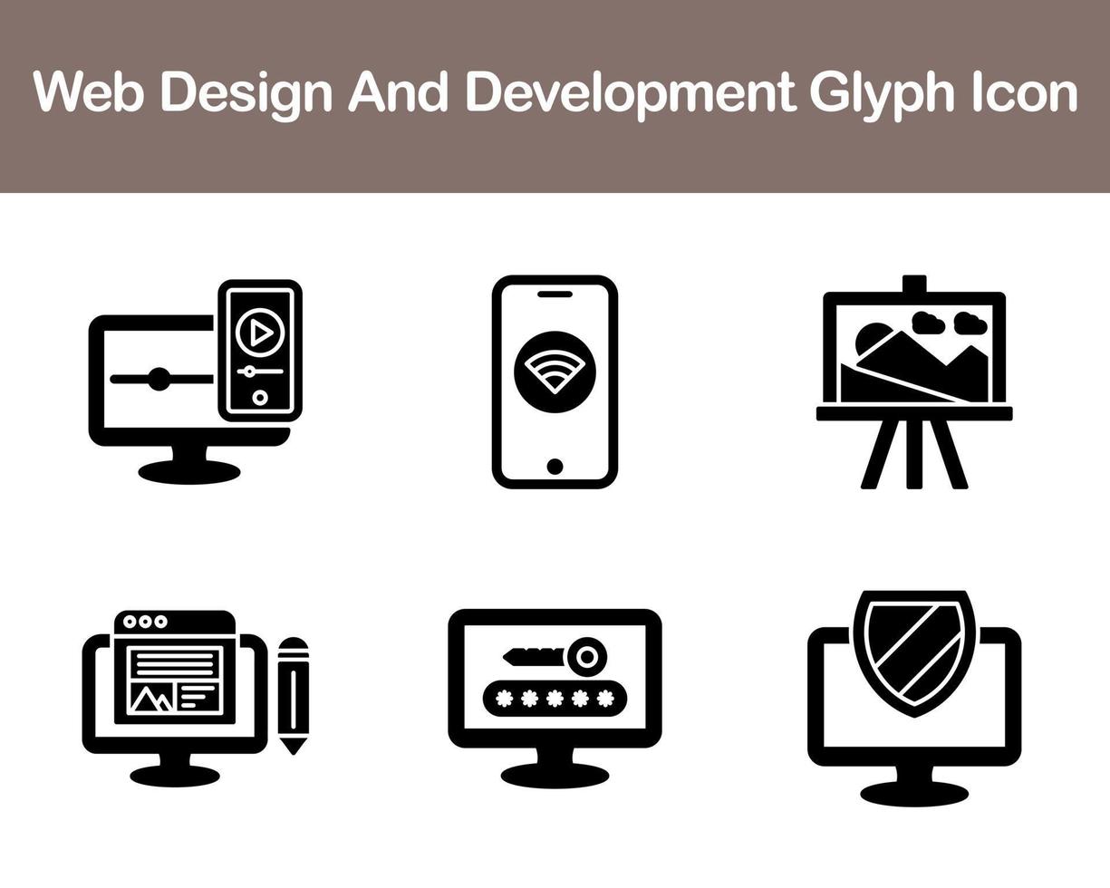 webb design och utveckling vektor ikon uppsättning