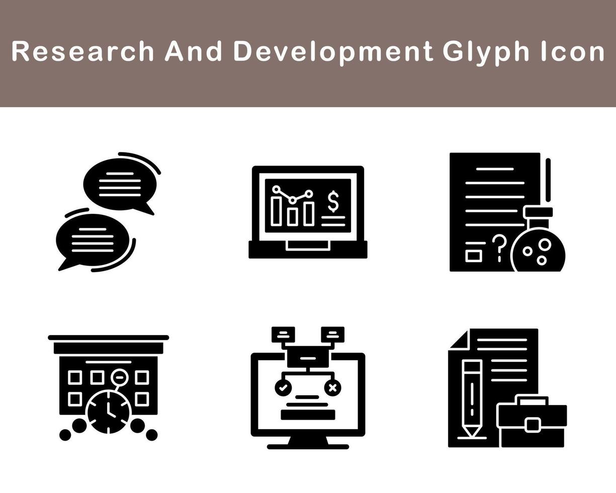 forskning och utveckling vektor ikon uppsättning