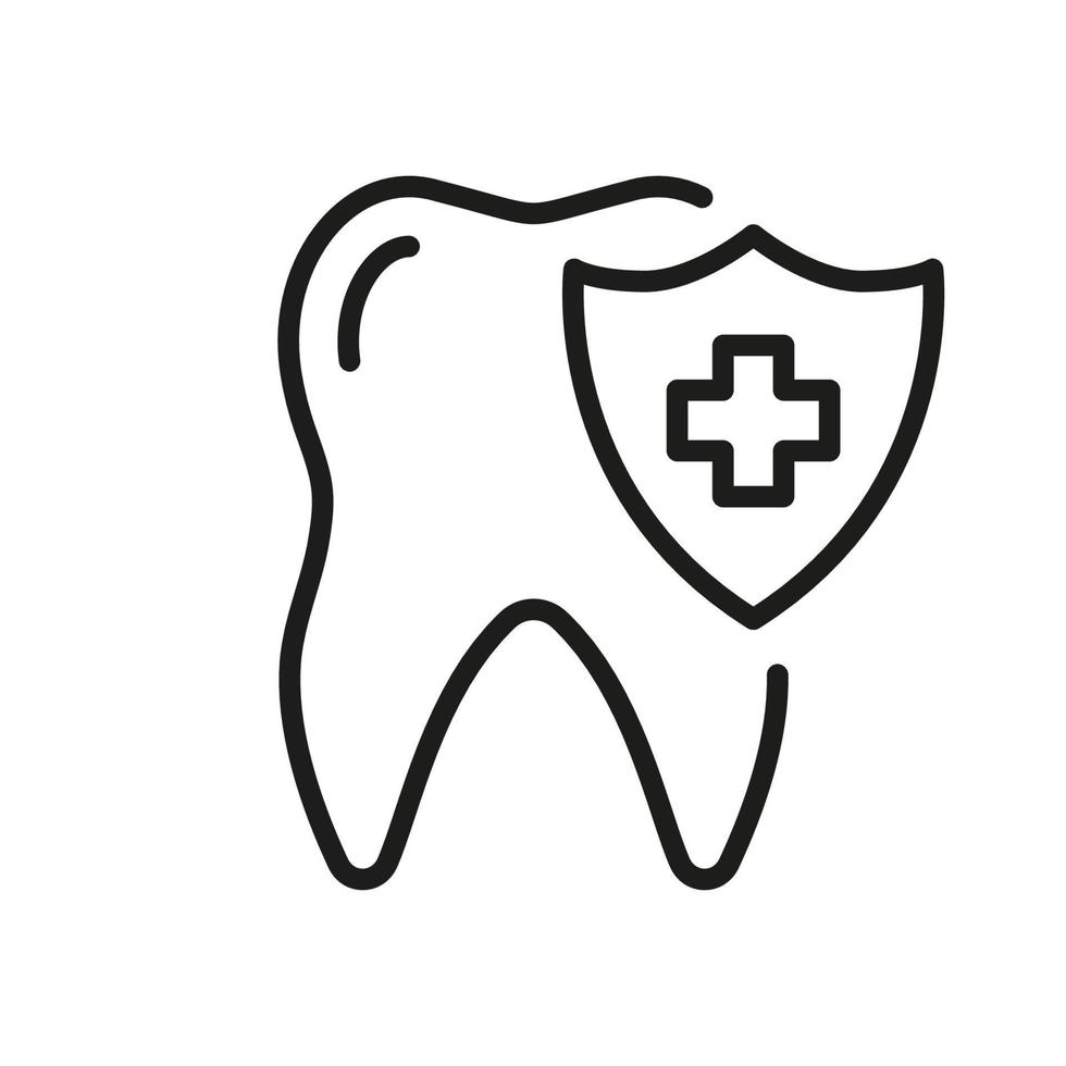 medizinisch Oral Pflege. Dental Behandlung unterzeichnen. Dental Versicherung Linie Symbol. Zähne Schutz und Hygiene linear Piktogramm. Zahnheilkunde Gliederung Symbol. editierbar Schlaganfall. isoliert Vektor Illustration.