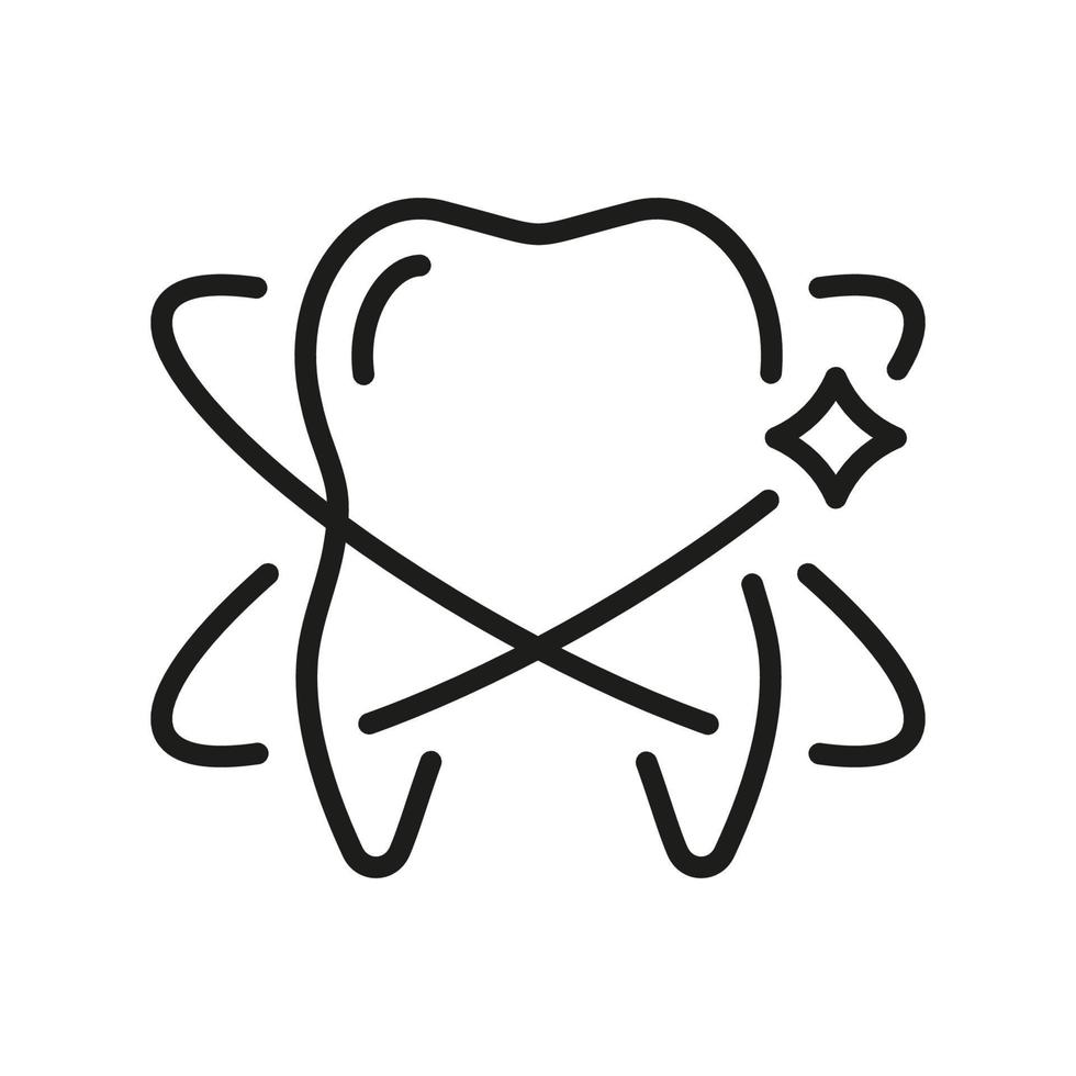 rena friska tand, dental skydd linjär piktogram. oral hygien. tänder blekning linje ikon. tandvård översikt symbol. dental behandling tecken. redigerbar stroke. isolerat vektor illustration.