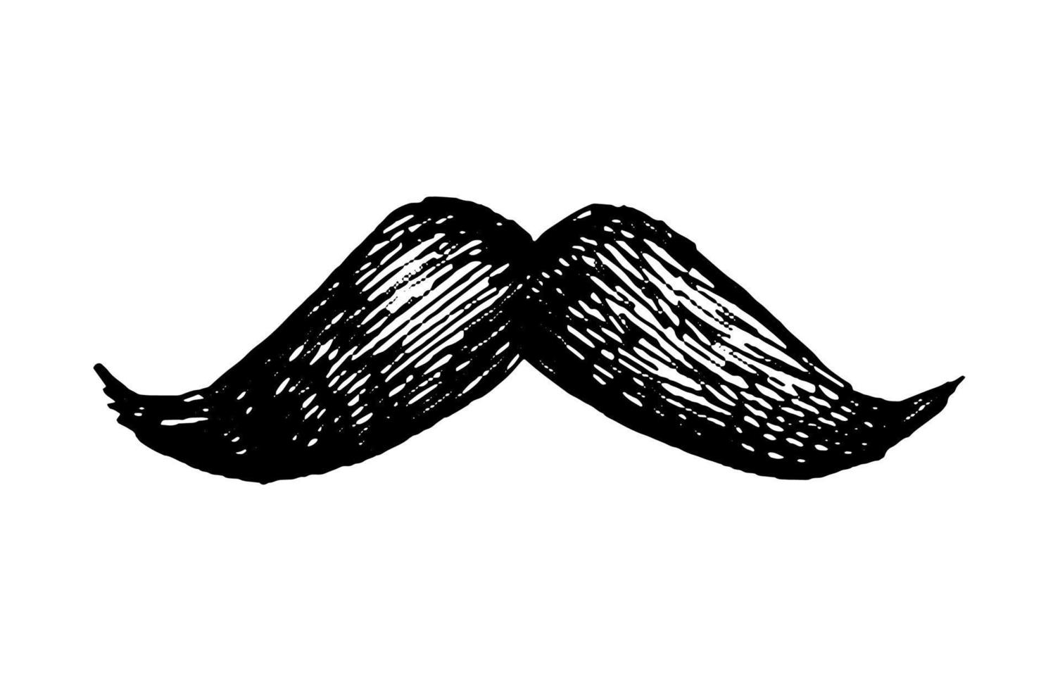 mustasch. bläck skiss isolerat på vit bakgrund. hand dragen vektor illustration. retro stil.