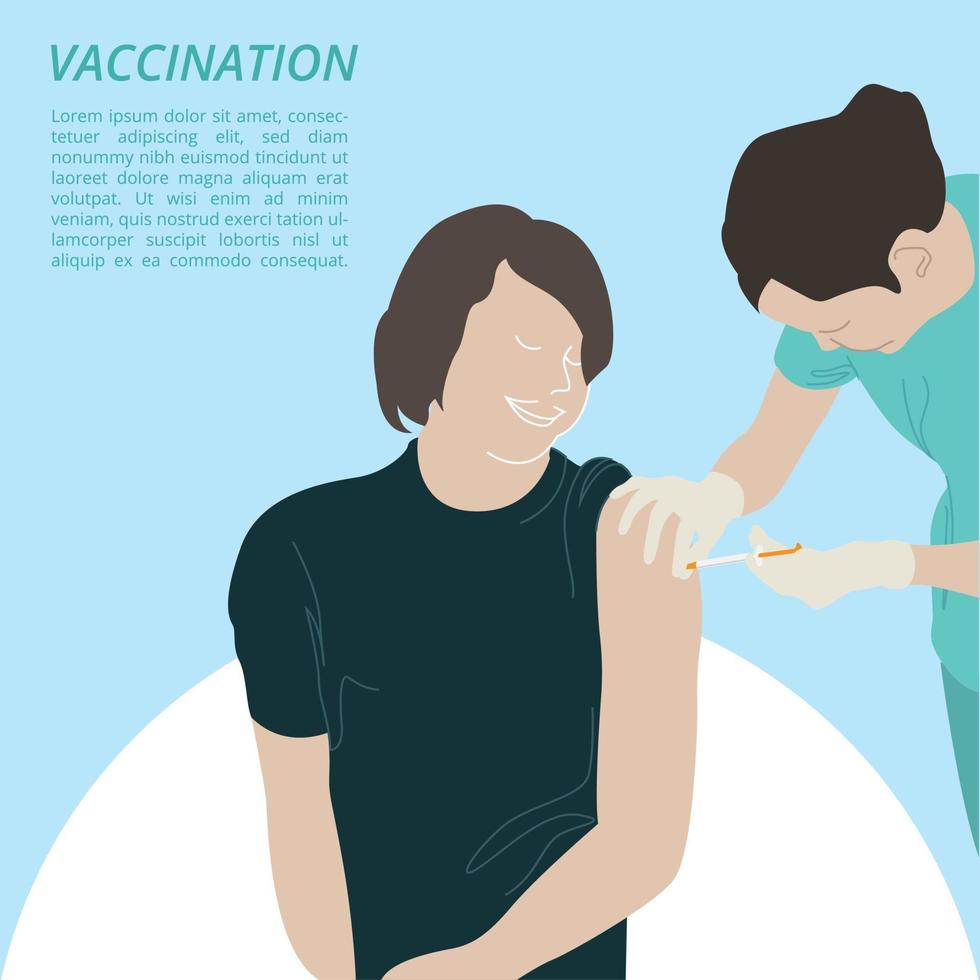 vaccination tecknad illustration grafisk vektor