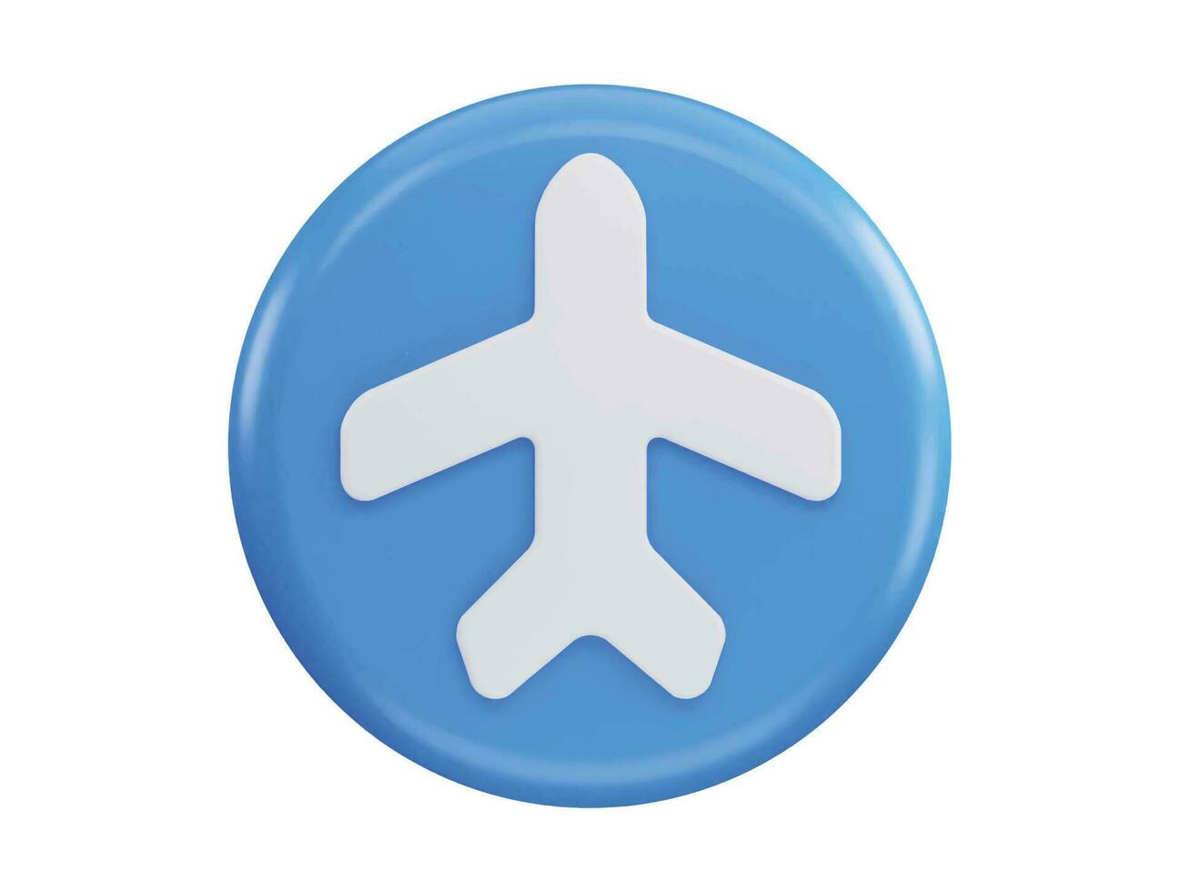 Flugzeug online prüfen im Taste Digital Bedienung Passagier Anmeldung 3d Rendern Vektor Symbol