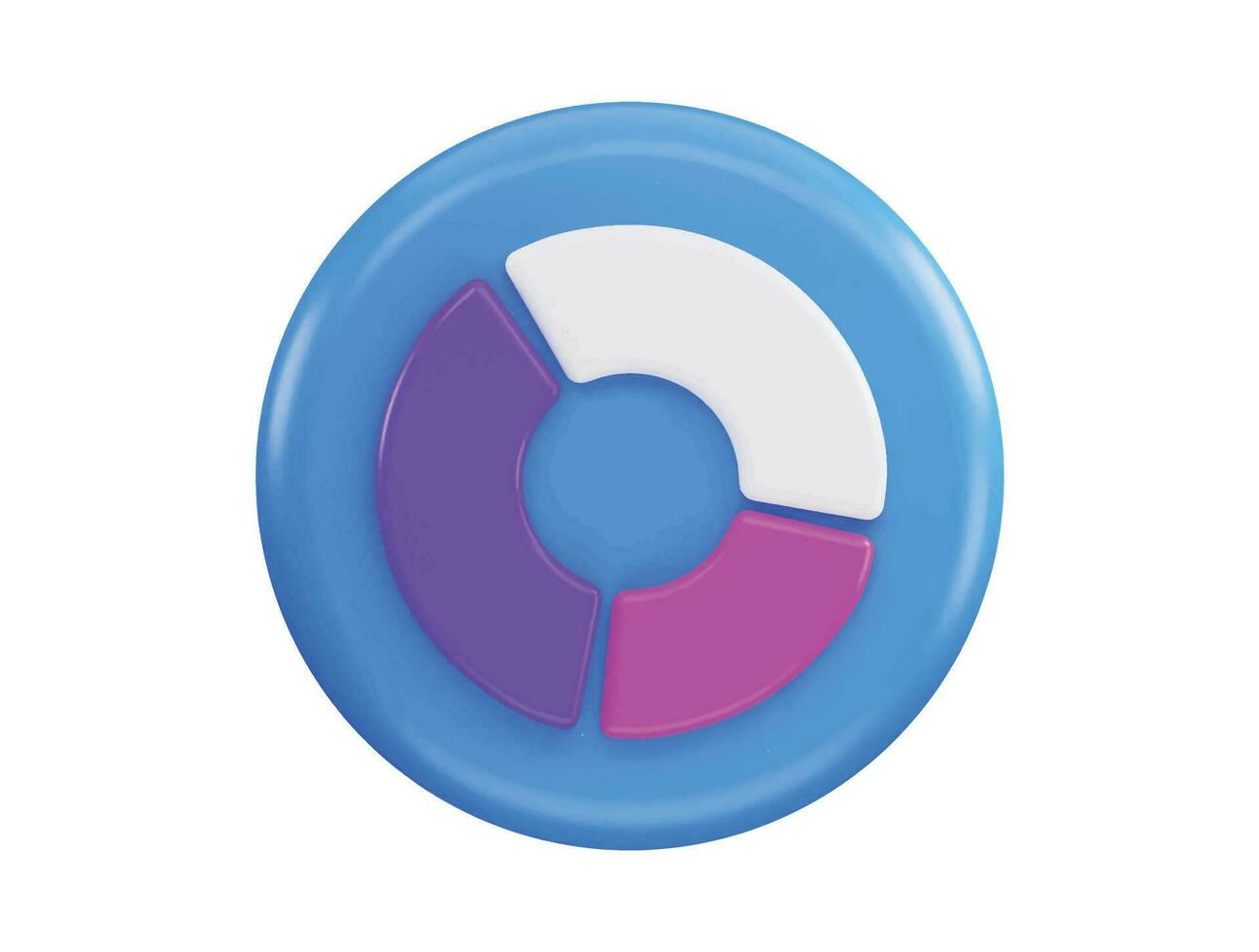 Diagramm Kuchen Diagramm Stück mit 3d Vektor Symbol Illustration