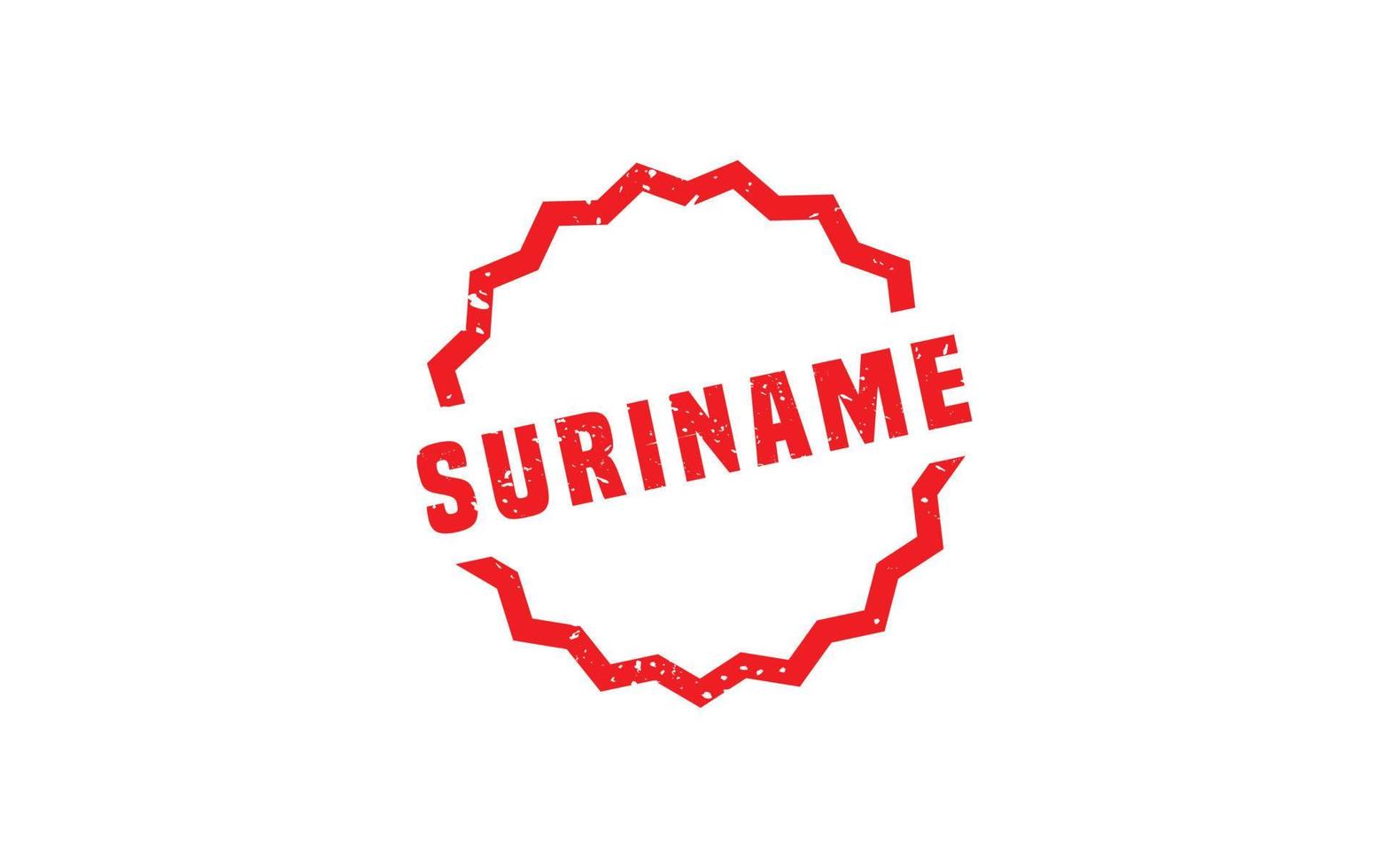 suriname Briefmarke Gummi mit Grunge Stil auf Weiß Hintergrund vektor