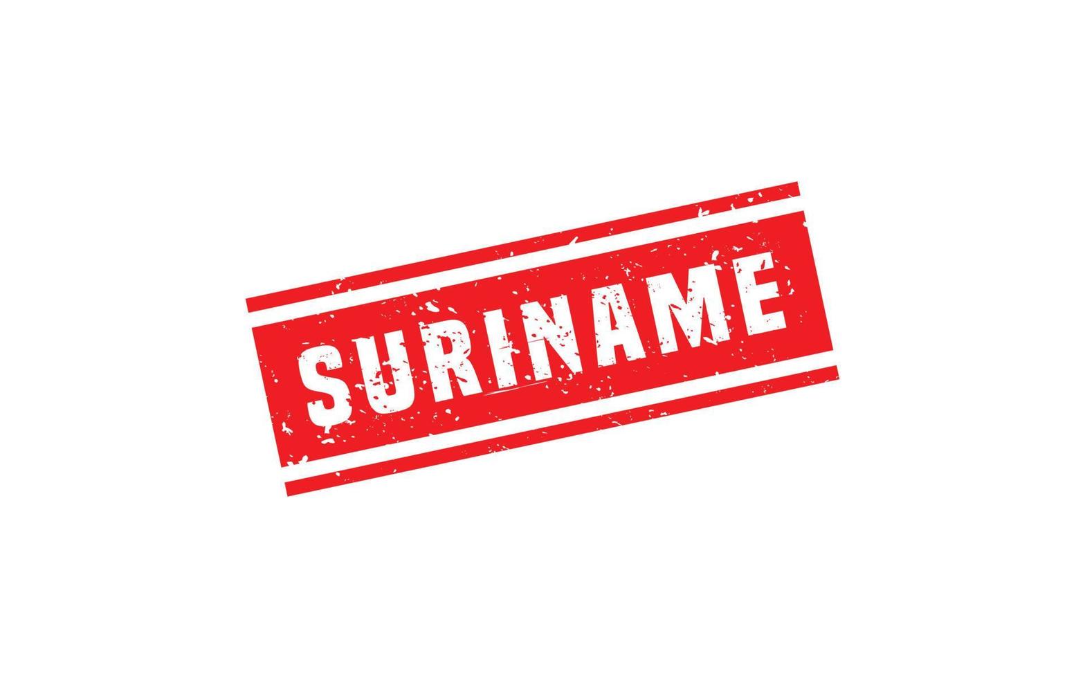 suriname Briefmarke Gummi mit Grunge Stil auf Weiß Hintergrund vektor