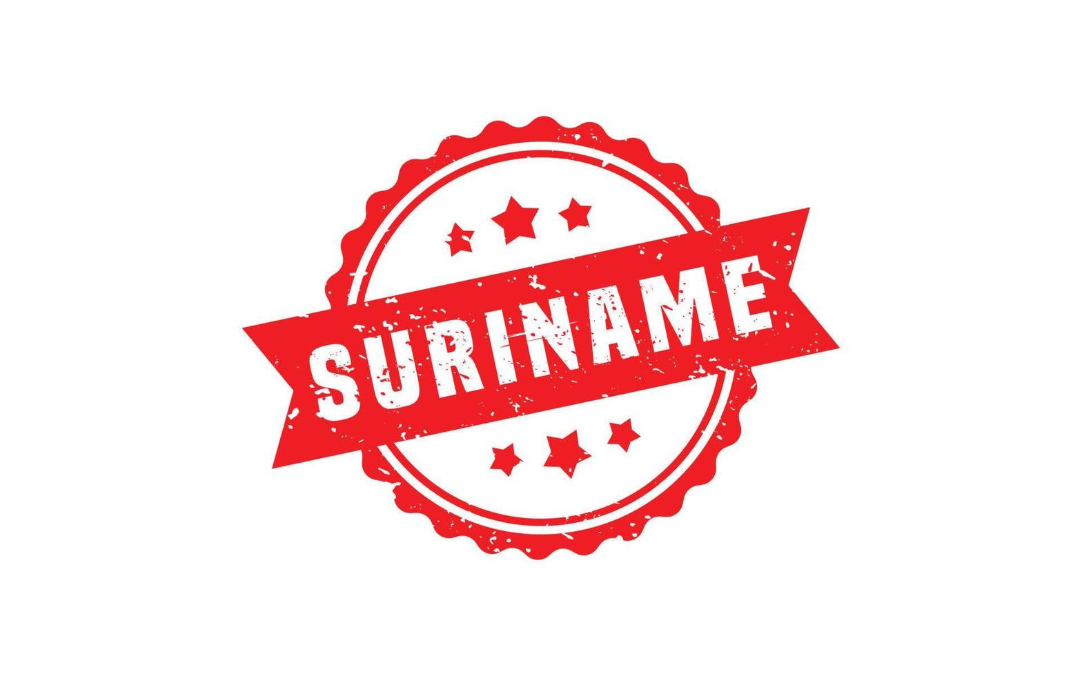 suriname Briefmarke Gummi mit Grunge Stil auf Weiß Hintergrund vektor