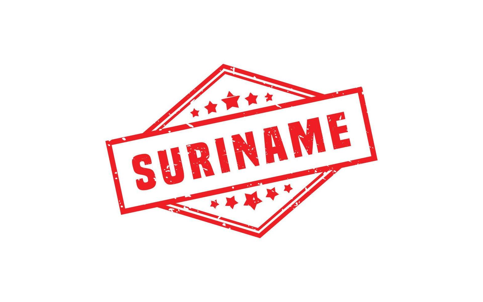 suriname Briefmarke Gummi mit Grunge Stil auf Weiß Hintergrund vektor