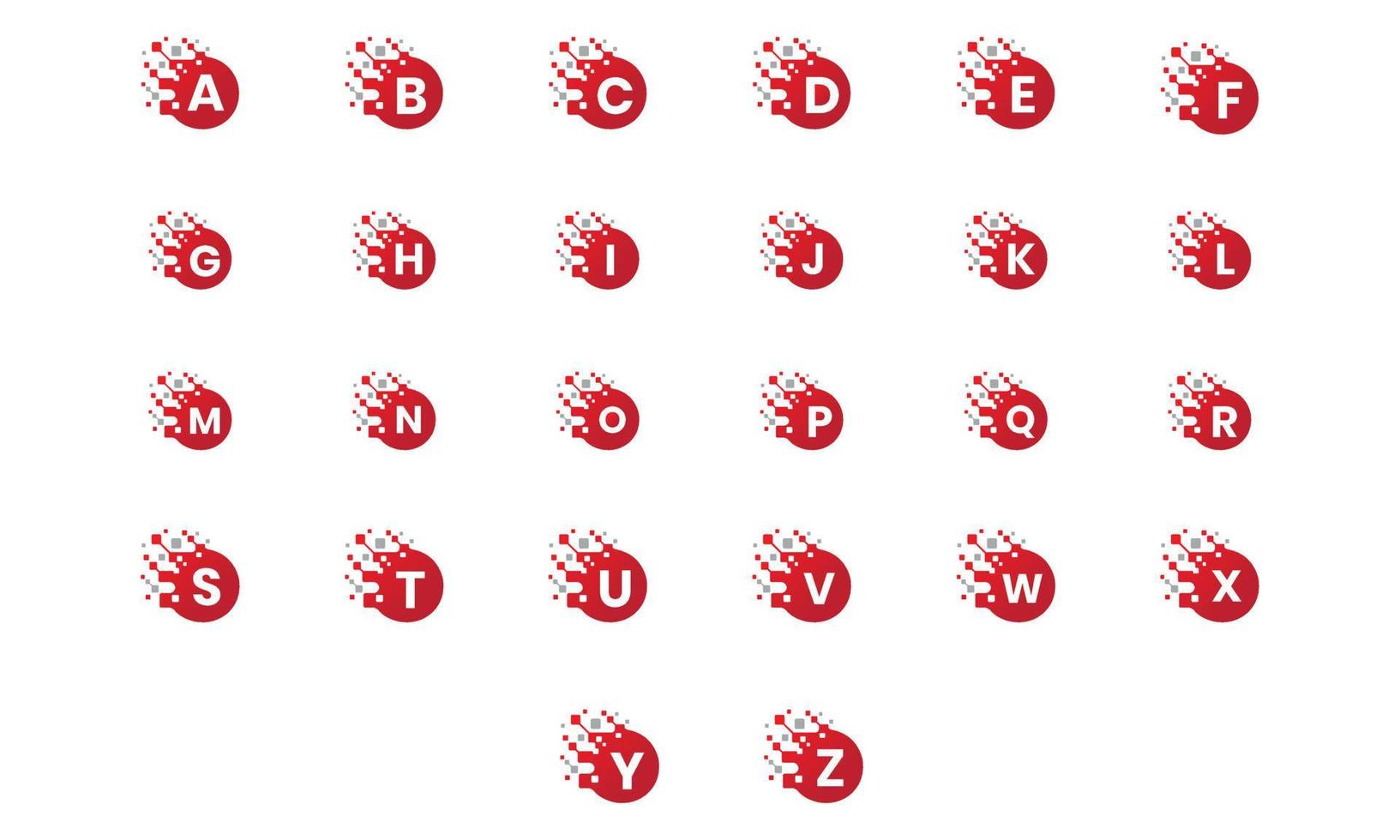 uppsättning av första az logotyp med cirkel. monogram logotyp design. proffs vektor