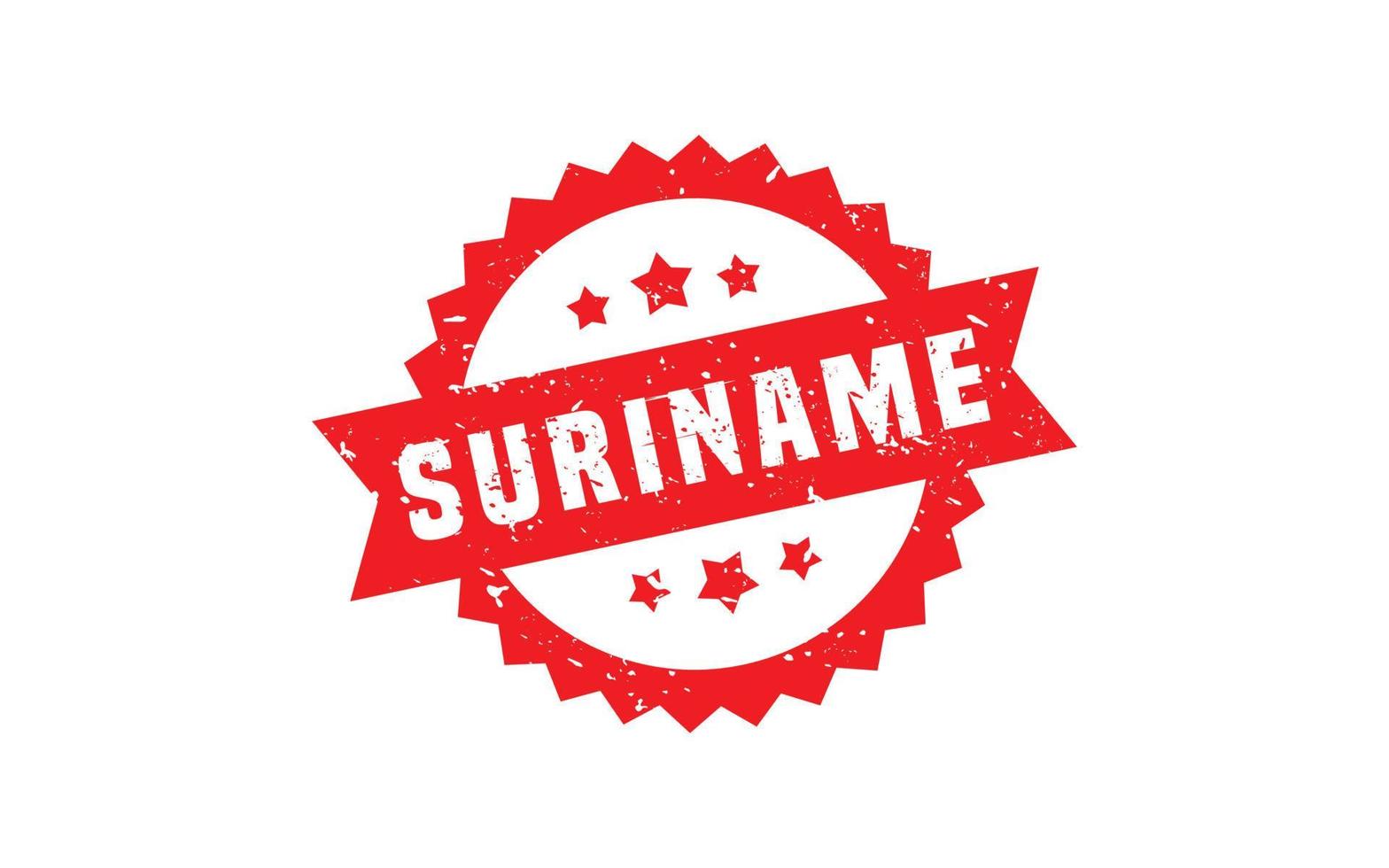 suriname Briefmarke Gummi mit Grunge Stil auf Weiß Hintergrund vektor