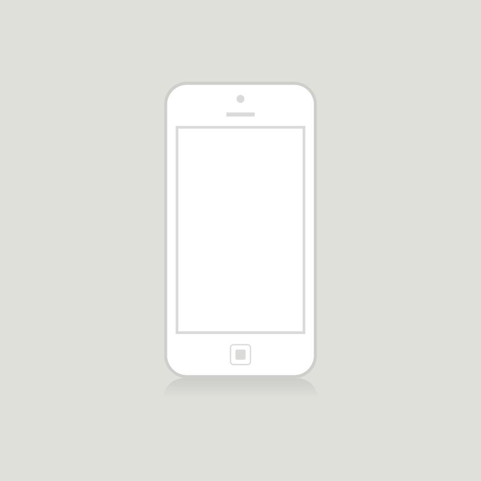 Weiß Telefon auf ein grau Hintergrund. ein Vektor Illustration