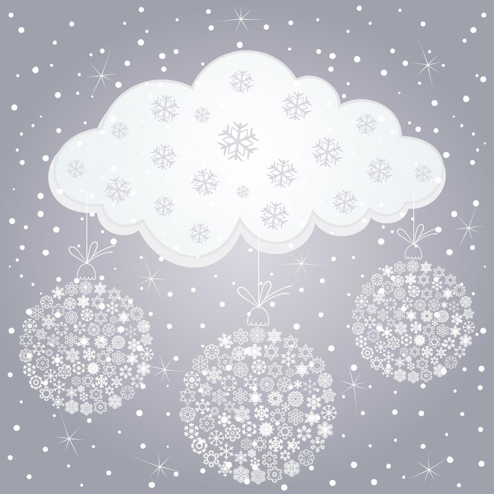 snö moln och snö i de vinter. en vektor illustration