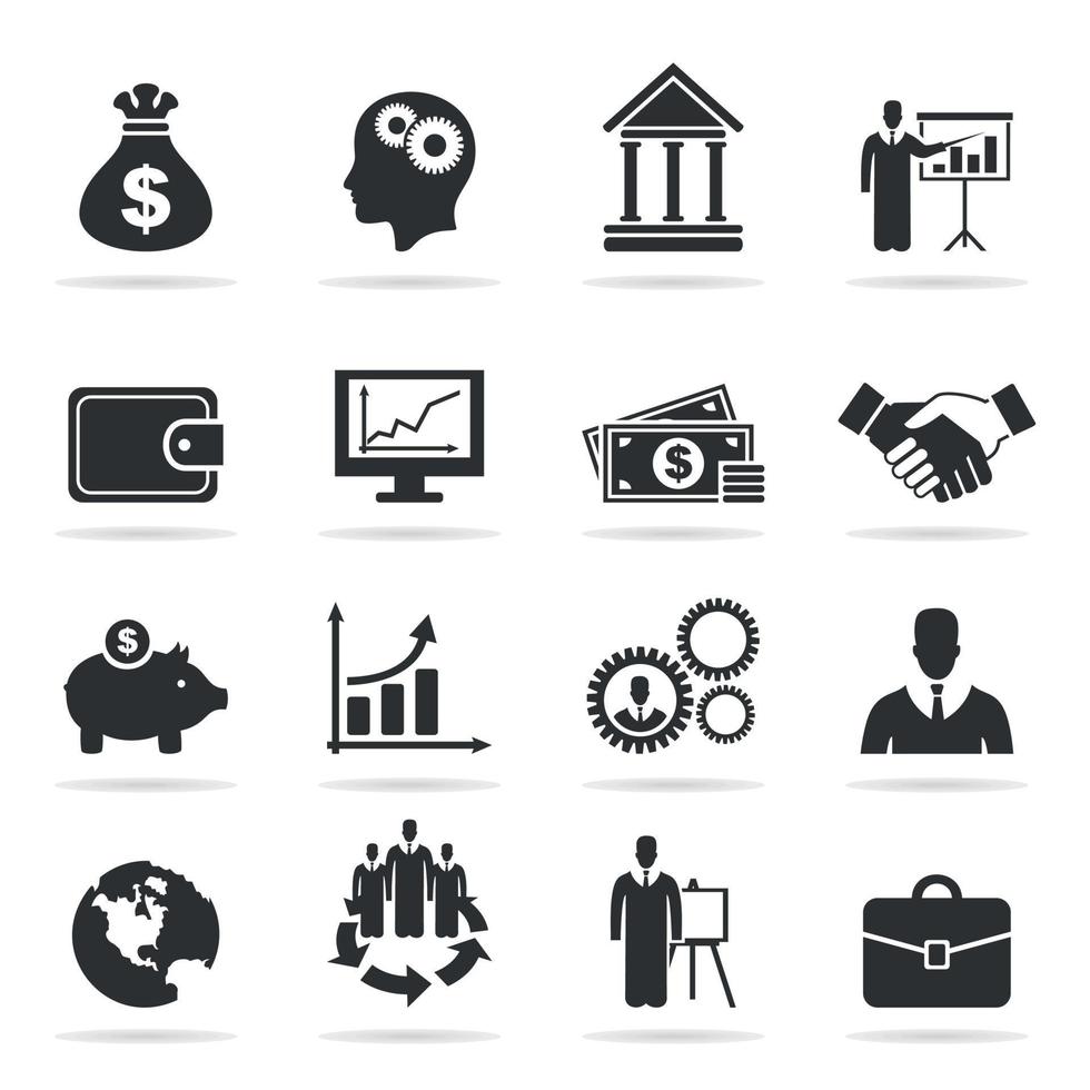 uppsättning av ikoner för företag. en vektor illustration