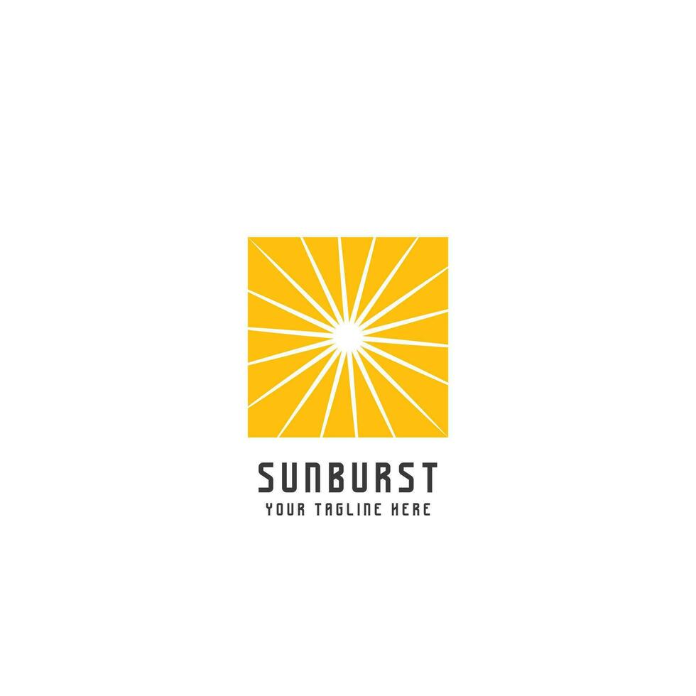 einfach Sunburst Logo Design Illustration. äußere Raum Symbol Vektor Symbol Idee Prämie Benutzerdefiniert minimalistisch eben Stil. korporativ Identität branding