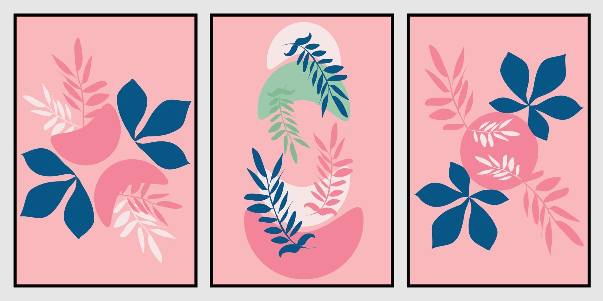 hand dragen estetisk illustration av pinky sömlös mönster som boho vägg konst blommig typ vektor