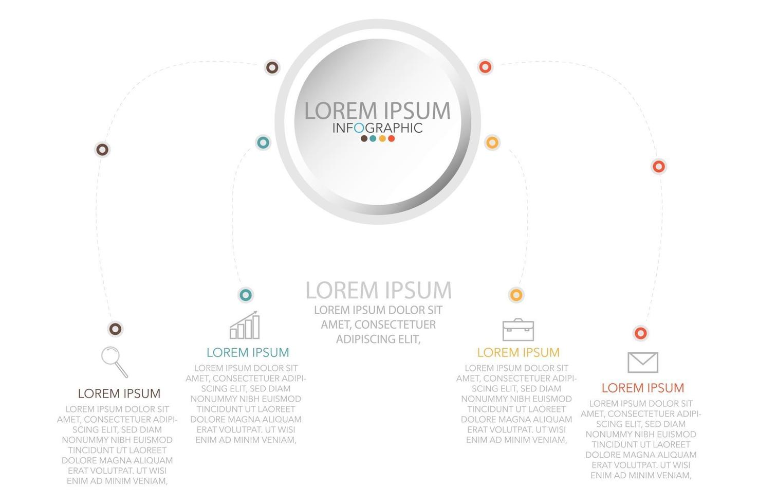 Infografik-Vorlage in vier Schritten, Vorlage für Diagramm, Grafik, Präsentation und Diagramm. vektor