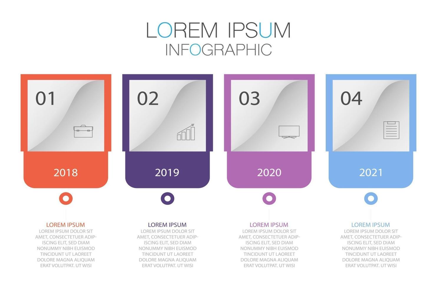 infografisk mall i fyra steg, mall för diagram, diagram, presentation och diagram. vektor