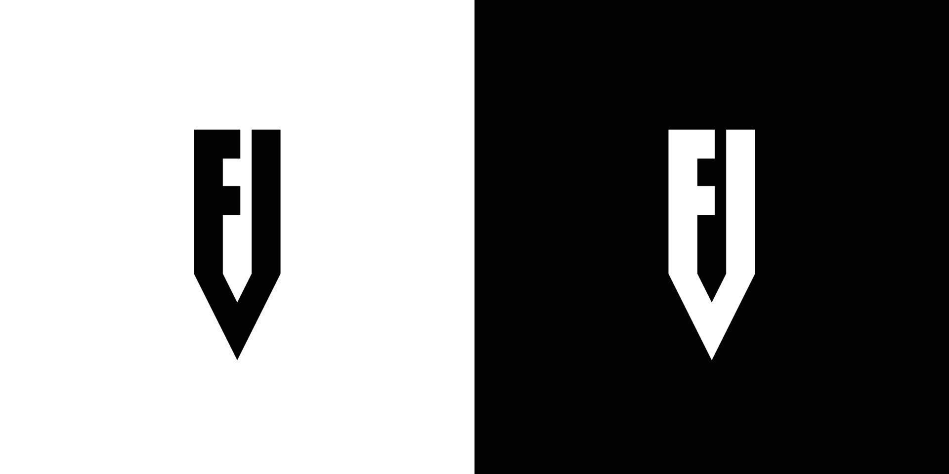 fj logotyp design enkel och modern vektor