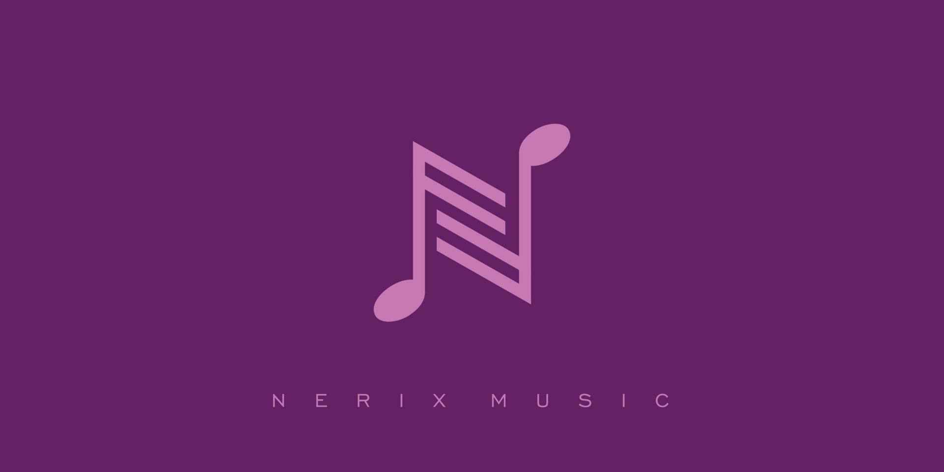 modern und elegant n Initialen Musik- Logo Design 2 vektor