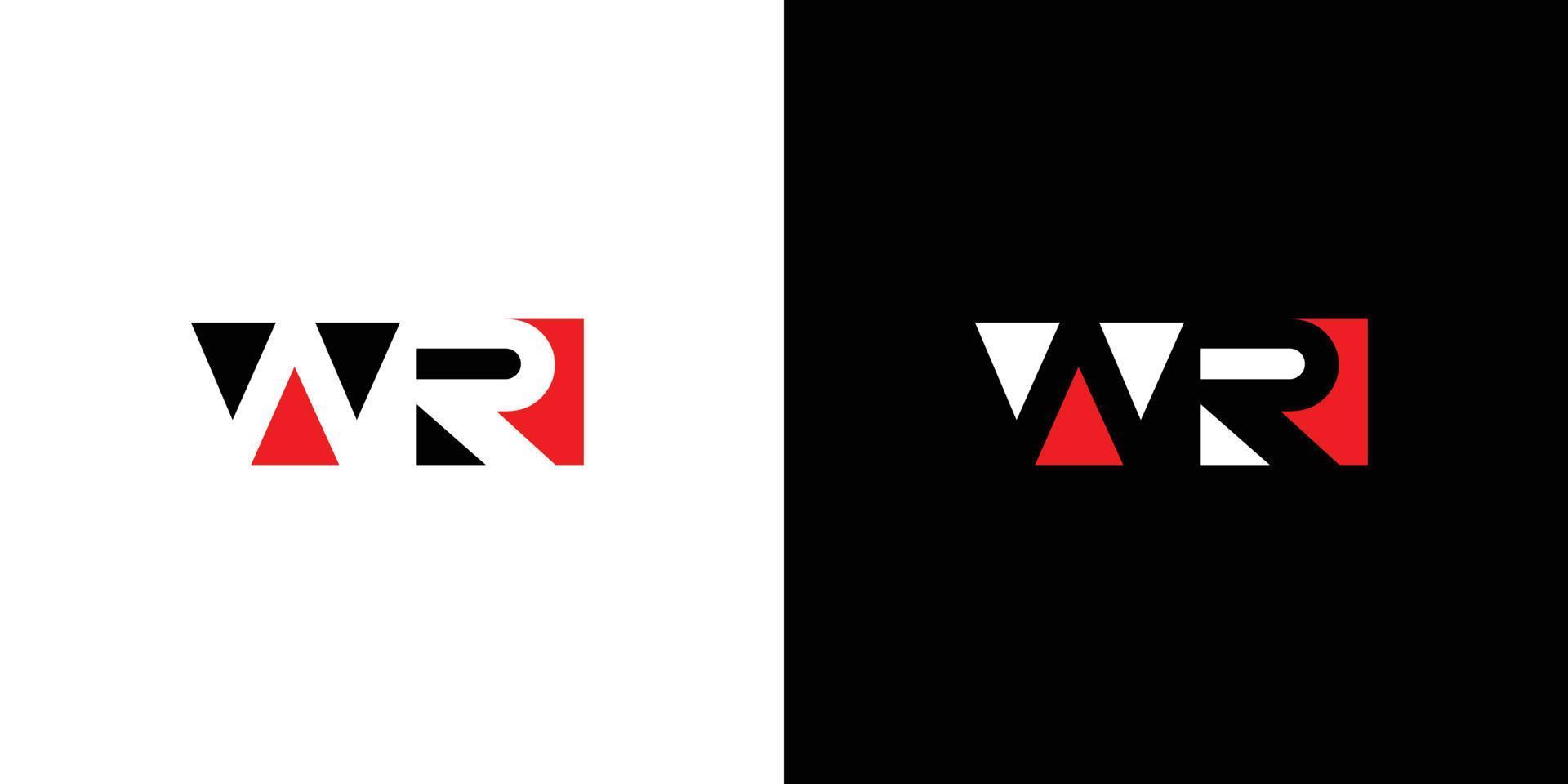 modern und stark Brief wr Initialen Logo Design vektor