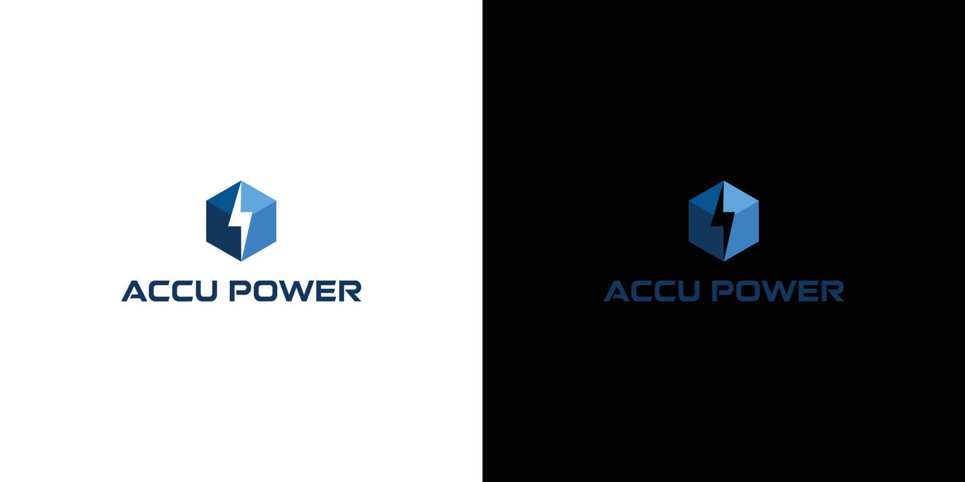 einzigartig und mächtig accu Leistung Logo Design 4 vektor