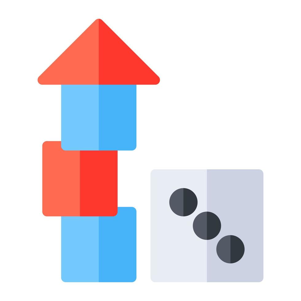 leksaker kategori uppkopplad Lagra i platt ikon. block, tärningar, leksak, barndom, spelar vektor