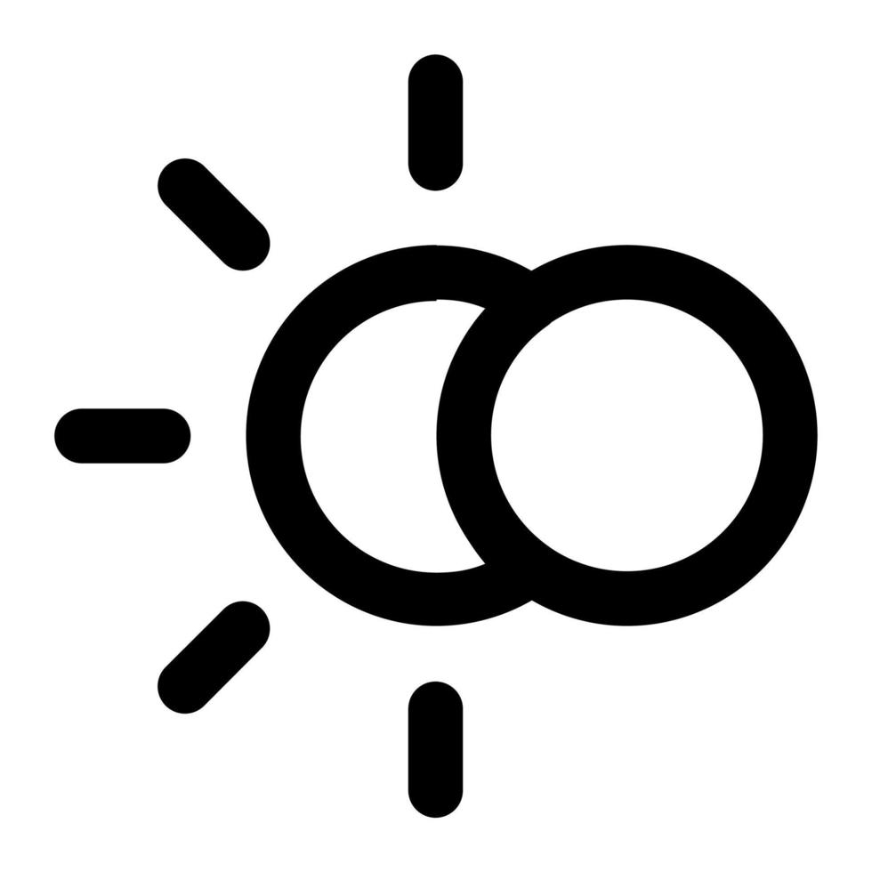 förmörkelse i översikt ikon. Sol, måne, månens, förmörkelse symbol vektor