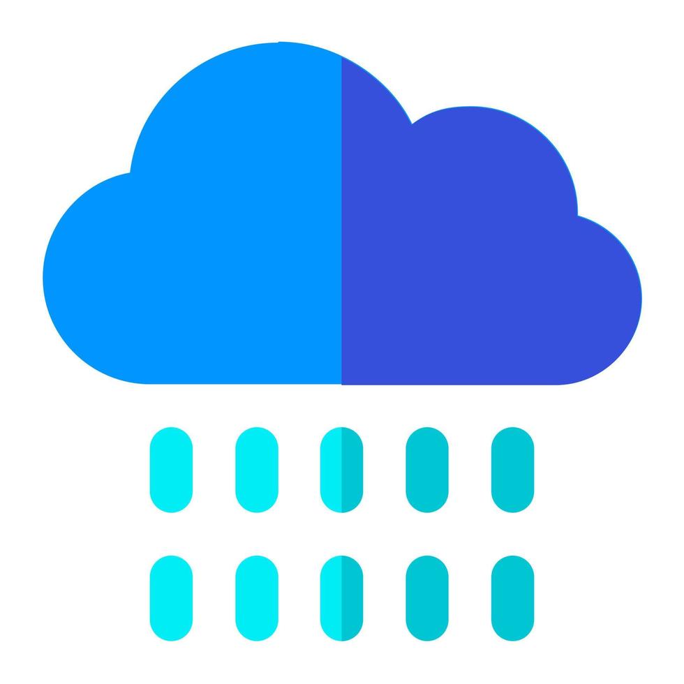 Regen Jahreszeit im eben Symbol. schwer Regen, Wolke, Sturm, Wetter vektor